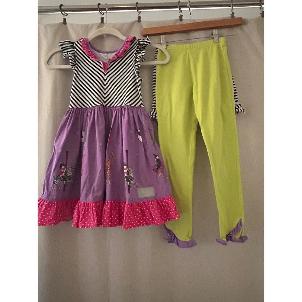 Eleanor Rose Halloween Carousel Dress Brailey Shorties & Reese Leggings Size 5/6
